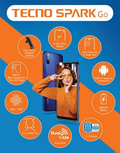 Tecno Spark Go (Nebula Black) (2GB Ram 16 GB ROM)