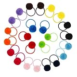 Zifengcer 24Pcs Fluffy Hair Band for Girls Cute Pom Hair Bands Pom Pom Hair Ties for Toddler Girls...