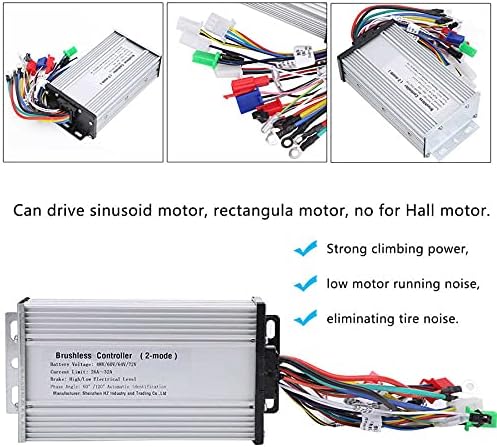 12Tube Brushless Controller Dual Mode Rectangula E-Bike Brushless Speed Motor Controller for Electric Scooter
