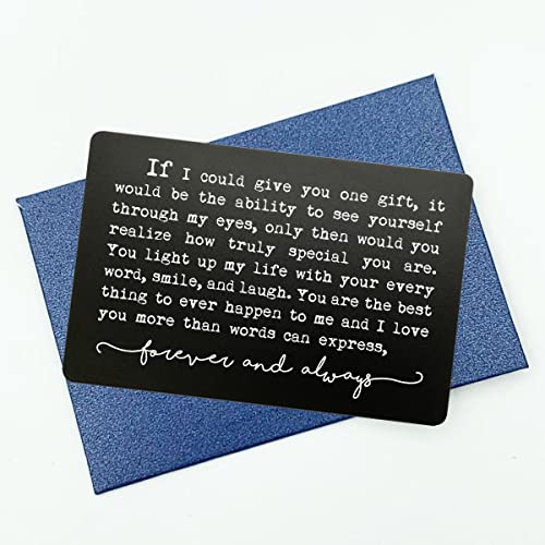 Engraved Wallet Card Gift, Anniversary Gift, Husband Gift from Wife, Anniversary Gift for Husband, Wallet Insert Card, Gifts for Him, Husband Birthday Gift, Boyfriend Gift (Black)4