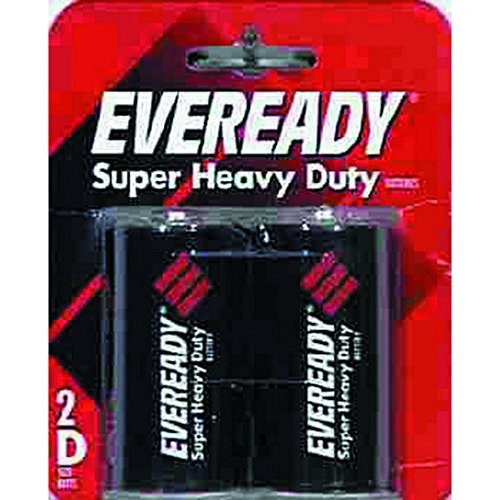 Eveready Super Heavy Duty D Zinc Carbon Batteries 2 pk Carded