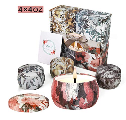Vercrown Bougies Parfumées 4 Pack Citronelle Naturel Je suis de la Cire 4 Oz pour la Relaxation et l'aromathérapie Parfait pour Le Bain d'anniversaire Yoga Le Mariage-Style 2
