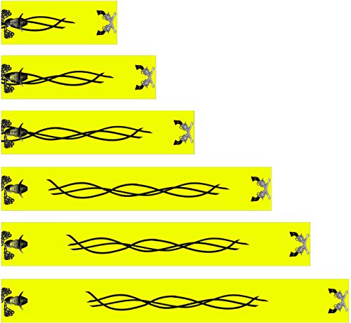 White Water Archery Yellow Fluorescent Neon Cowboy Skeleton Skull Arrow Wraps 15 Pc Pack Choose Length Width (3, 75)