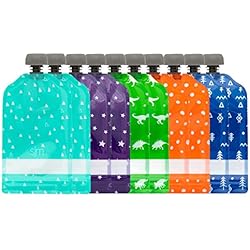 Twistshake Bolsas Reutilizables Simple Modern Bolsitas de Comida para Bebés, Paquete de 10 Bolsa Reutilizable Plastico Libre de BPA, Joey Colección, 148ml, Assortment 1