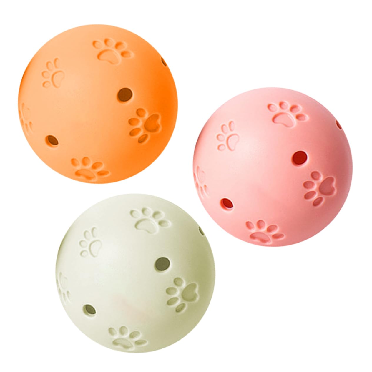 HANABASS 3Pcs Cat Bell Ball Interactive Plastic Chew Balls for Cats Stimulating Teaser to Scratching Durable Pet Supplies Random Colors
