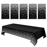 🥂Fácil de usar: nuestro mantel de plástico con confeti de puntos negros y plateados se puede colocar en la superficie de la mesa rectangular cuando sea necesario, si accidentalmente se mancha, simplemente limpie suavemente con una toalla y los manteles desechables para fiestas estarán tan limpios como siempre. . Cuando termine su fiesta, solo necesita enrollarlo y limpiar la mesa, lo cual es fácil de usar y le ahorra tiempo.