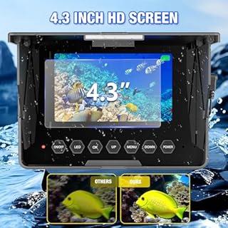 Fishfinder con Monitor 4.3" IPS, Telecamera Subacquea per Pesca con Batteria 8500mAh, HD 1200TVL Fotocamera Subacquea con Visione Notturna per Pesca su Ghiaccio, Lago e Mare (30M)