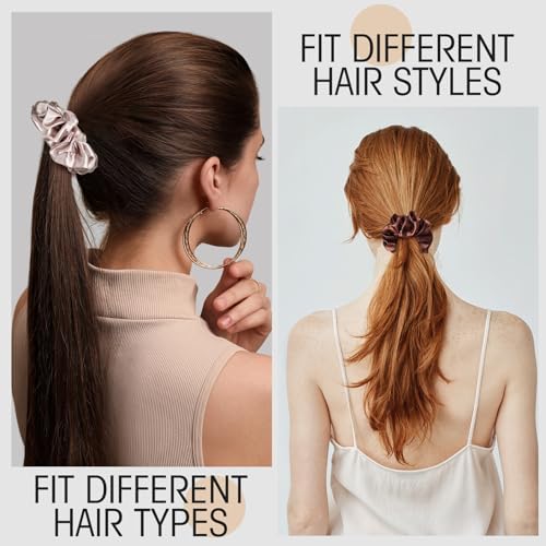 Image of Tatuo 24 Pieces Hair Scrunchies for Girls,Elegant Colors,Satin | Large Soft Elastic Scrunchies for Kids Women, Bulk Pack for Party Favors Gymnastics Dance, Ponytail Ties Gentle Hold