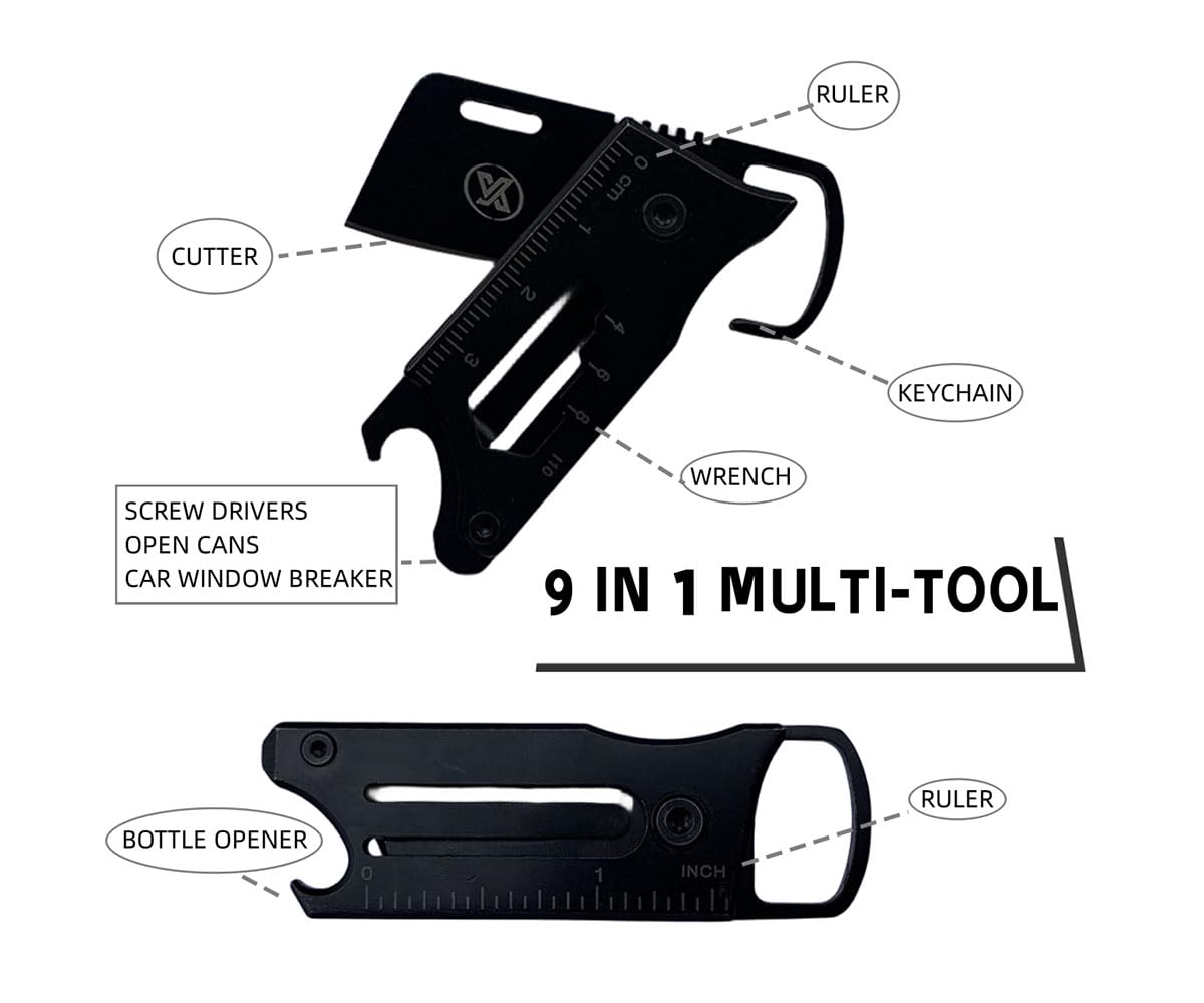 XINYIKNIFE Multi-function Keychain Knife with Wrench Pry Tool Bottle Opener And Can Opener Multitool Small EDC Knife with — view 3