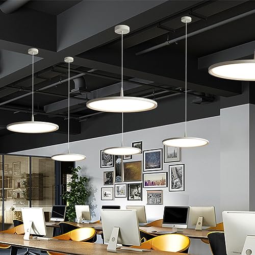 Suspension led disque 48W intensité variable acrylique blanc 40 cm - 8