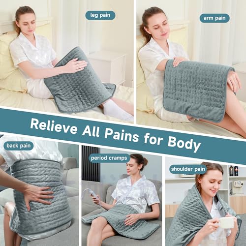 Image of Heating Pad for Mom Christma s Birthday Gifts, 17 inchx33 inch Large Heating Pads for Back Pain Period Cramps Relief & Relax, Moist /Dry Heat Pad 6 Heat Levels, 4 Timer Auto Shut Off
