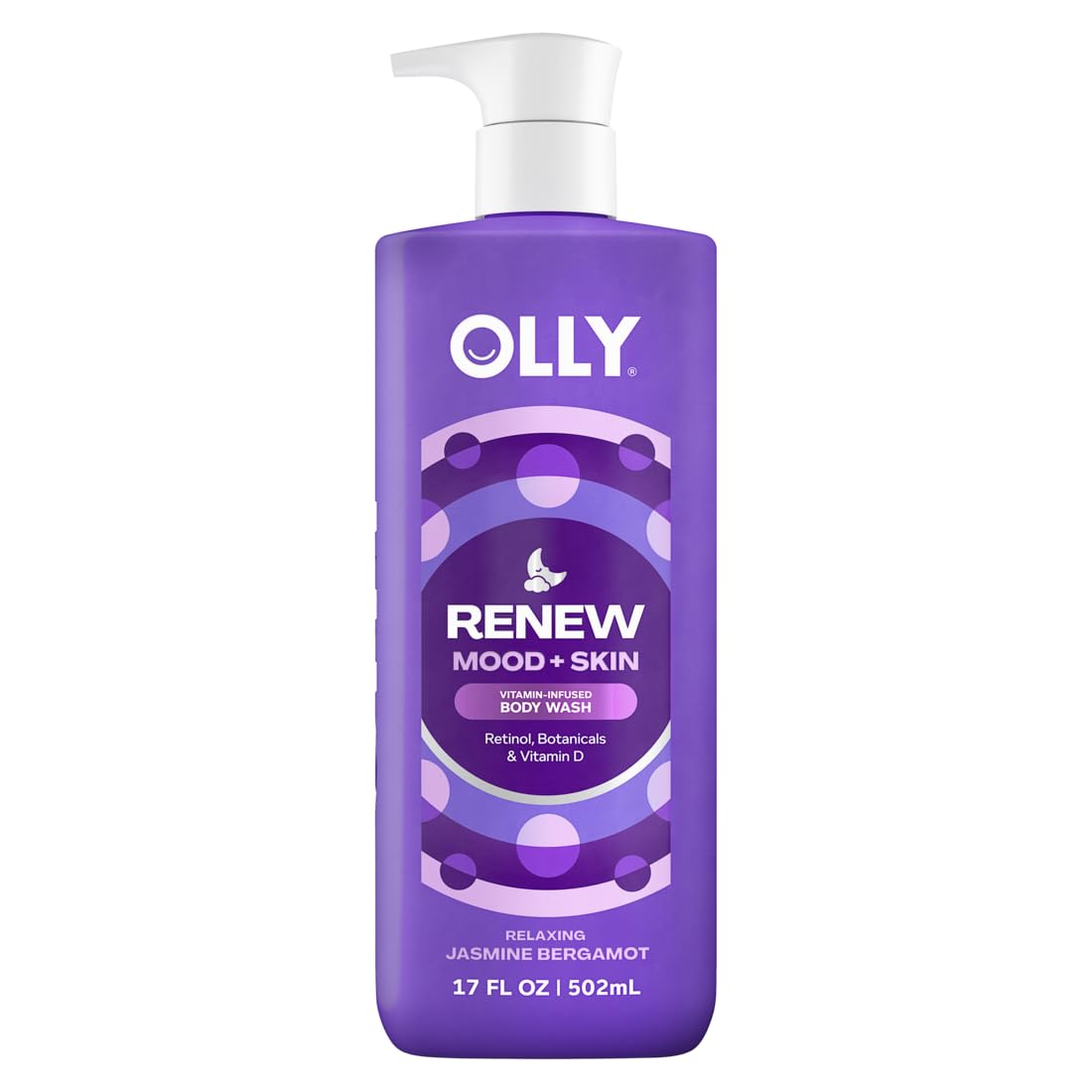 OLLY Renew Body Wash with Vitamin D Retinol Botanicals Nourishing Cleanser for Skin Barrier Repair Deep Hydration Jasmine