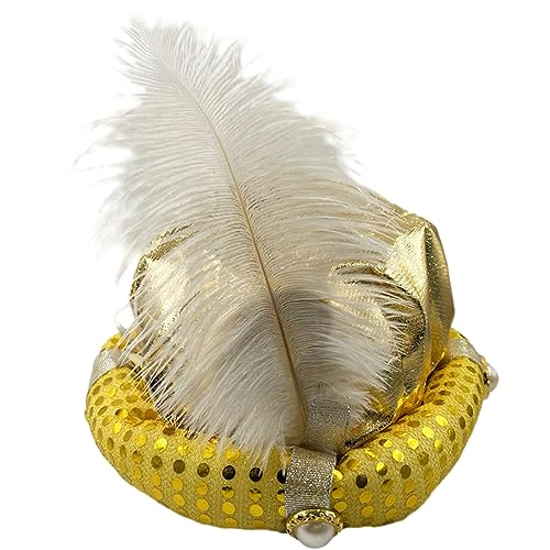 IBLUELOVER Aladdin Sultan Hat Gold King Hat Sultan Osman Fancy Dress Aladdin Prince Cap Arab Prince Costume Cap1920s Carnival Theme Party Headpiece - Image 3