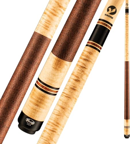 Viking B3026 2 Piece 58” Pool Cue Stick, Khaki Stain, Made in The USA, Billiard Cue Stick, Bar or House Use for Men and Women - 18oz 13.00mm(Default)