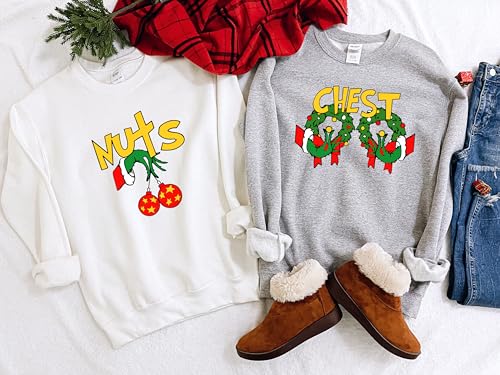 Christmas Sweatshirt, Christmas Couple sweatshirt, Chest Nuts Sweatshirts, Matching Christmas Sweatshirt, Christmas Sweater, Funny Christmas sweatshirt, Christmas Pajamas2