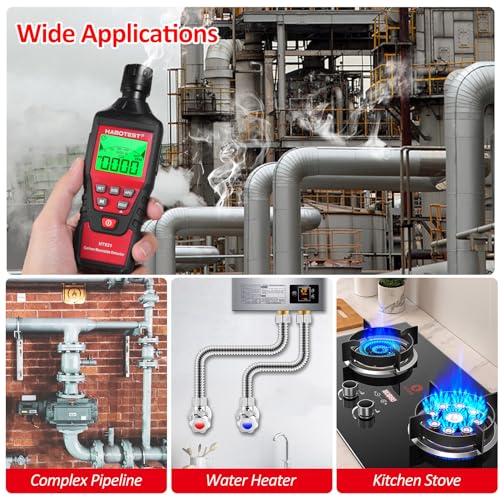 Detector de CO portátil HABOTEST HT621 con sensor electroquímico y LCD 5