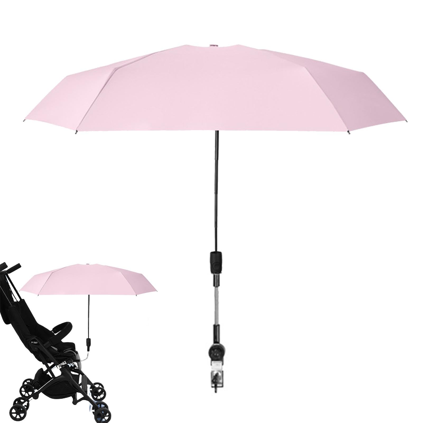 Genérico Parasol Universal para Cochecito de Bebé | Sombrilla carro bebe con Pinza Ajustable Y asa para paraguas | 360° flexible, comodidad para exterior, playa, jardín
