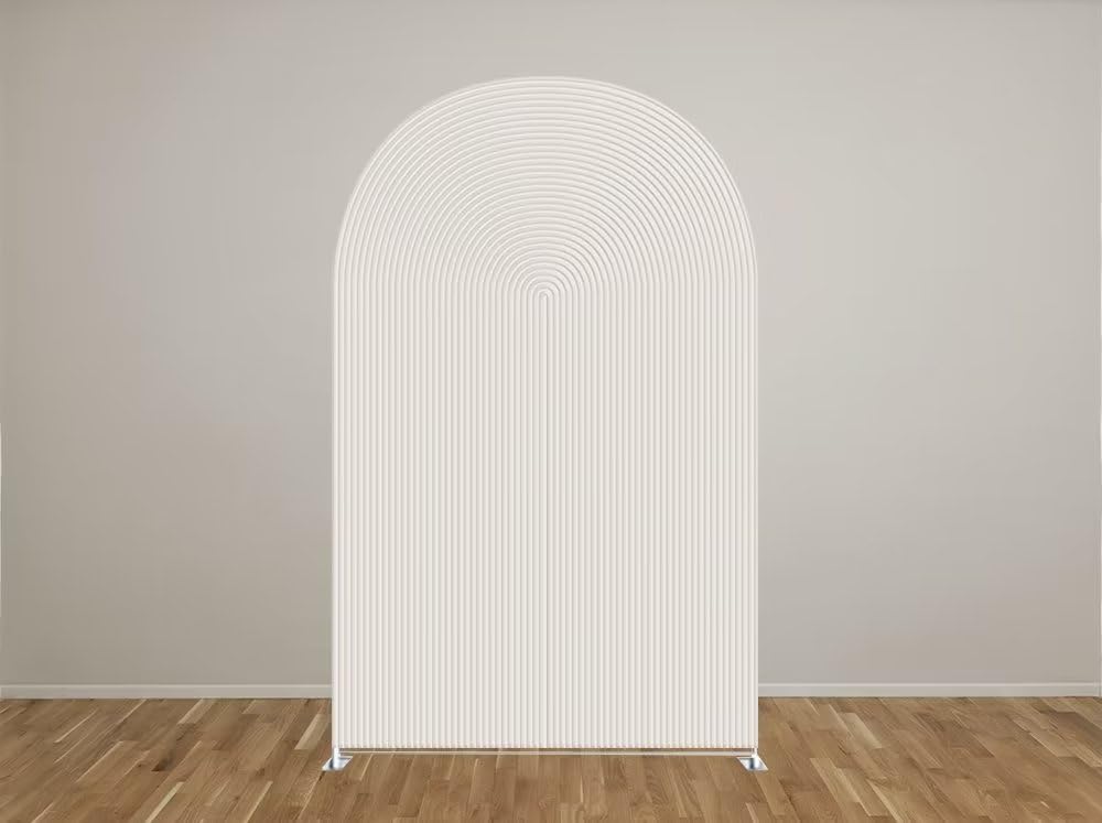 White Arch Backdrop Cover - Stretchy Spandex Fabric For Baby Shower Party Decorations