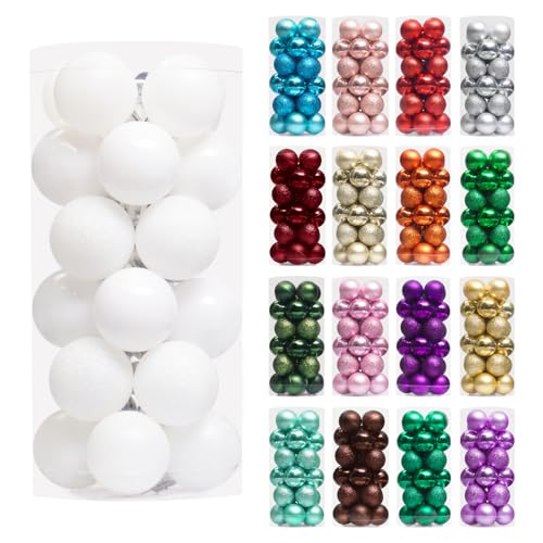 image for XmasExp 24ct Mini Christmas Ball Ornaments Shatterproof Christmas Orna