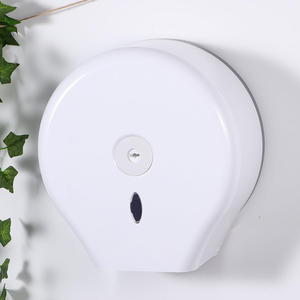 Dispenser Igienica Muro Bianco in Rotondo Carta Abs | Finestra Livello Carta, Dotato di Chiave, per Casa e Toilette, Stile Rotondo, Accessorio da Parete