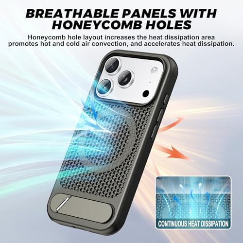 Coque iPhone 17 Pro Max antichoc grise avec support MagSafe intégré - 2