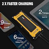 Car Jump Starter - 2000A Peak 20800mAh 12V Car Battery Booster for up to 10L Gas or 7L Diesel Engine, Portable Charger Pack , Lithium Battery Charger with USB Quick Charge, Built-in LED Light - 3