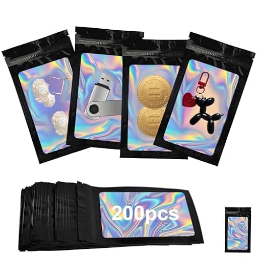 200 bolsas de Mylar bags negras, 9 x 16 cm, con cremallera, bolsas con cierre a presión con ventana para alimentos, joyas, muestras, cosméticos, hierbas, embalaje | Ya disponible en tu tienda friki favorita! En mundofriki.es!