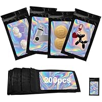 200 bolsas de Mylar bags negras, 9 x 16 cm, con cremallera,