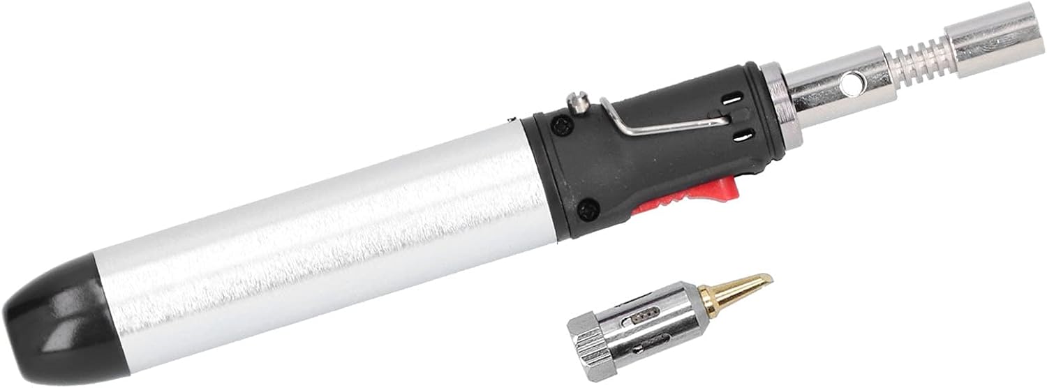 YWBL-WH Pen-Shaped Gas Soldering Iron HT1937, Cordless Butane Blow Torch, 450°C Max Temp, 12ml Capacity, 6.7x0.8in, Welding Cutting Tool