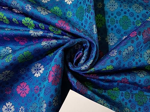 Soie brocart haut de gamme vert rose argent pour robe de soirée BRO206