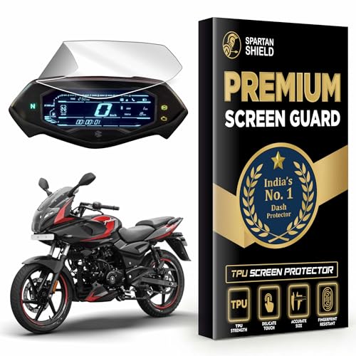 Image of Spartan Shield Digital Cluster Screen Guard For BAJAJ PULSAR 220F 2025+ || Instrument Cluster Console Protector || Anti Scratch | Water Repellant | HD Clarity || 220 F Bike Accessory 2026 [Not Tempered Glass]