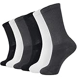 +MD 6 Pares de Confortables Calcetines Unisex en Fibra de Bambú Calcetines de deporte medias 2BLK/2WHT/2GRY L(43-46EU/10-13US)