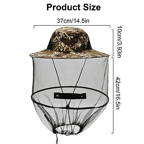 Moskito Kopfnetz Hut, Moskitonetz Hut Imkerhut Kopf Hut, Gesichtsschutz Outdoor Angelausrüstung Faltbar für Outdoor Angeln Wandern Gartenarbeit – Bild 3