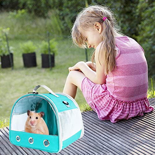 ZUKEY Small Animal Carrier Bag, Portable Guinea Pig Carrier for 2, Hamster Cage, Bird Rat Guinea Pig Squirrel Carrier, Clear - Image 8