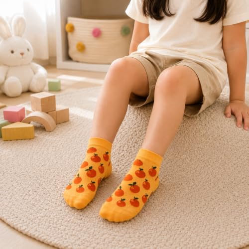 Image of THELA GAADI Printed Kids Socks | Ankle Length Pure Cotton Socks for Kids Boys and Girls | Breathable, Odourless, Cute | Pack of 5