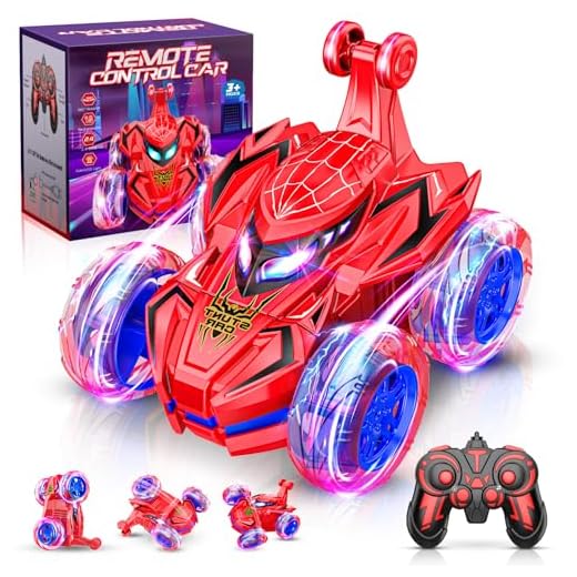 Braxel Coche Teledirigido Niños 3 4 5 6 Años, Spider Juguetes Niños 3 4 5 6 7 8 9 Años Regalo Niña 3-10 Años Coches para Niñas Radiocontrol RC Car