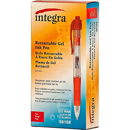 Bolígrafos Integra Retráctiles Gel 0.5 mm Rojo Pack miniatura 2