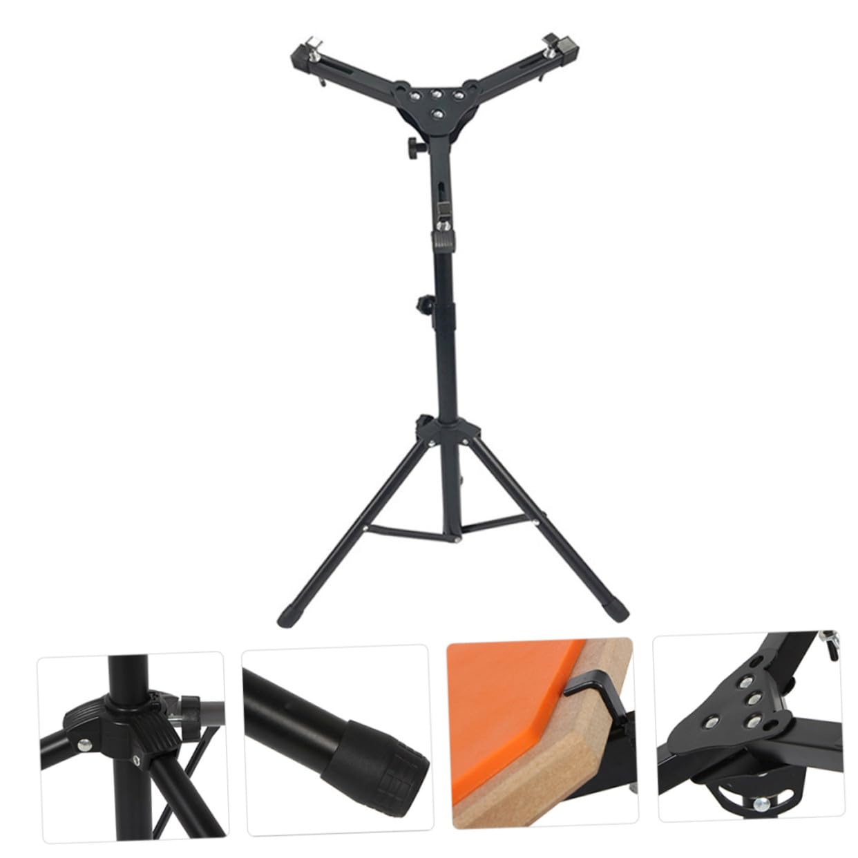 Pied de Caisse Claire Réglable 12 Pouces pour Pad de Pratique en Fer Abs