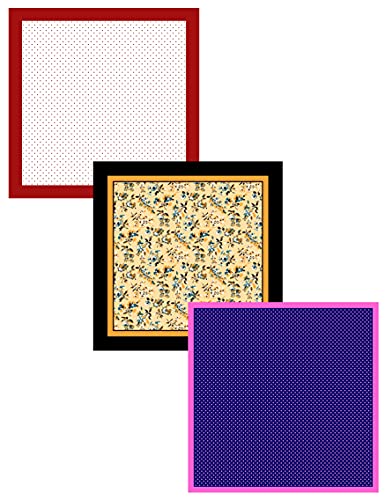 Belluno Pocket Square 6 Pcs With 3 Folds Holders, Penetrating Printed Handkerchiefs Set For Men #TOP2