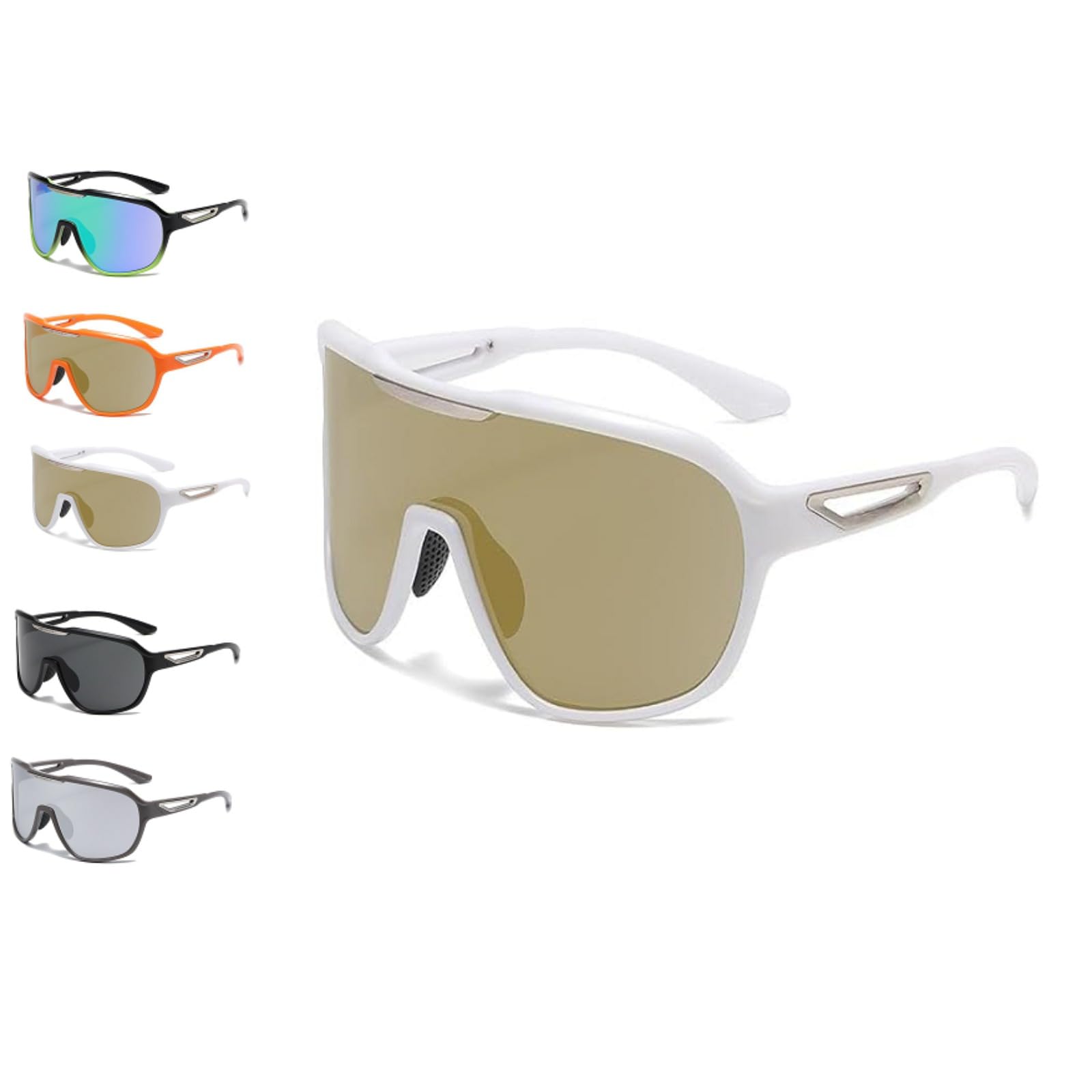 Gafas Deportivas de Sol Polarizadas UV400, Lentes Panorámicas Antideslumbrantes Y Antiniebla, Montura TR90 Ligera Para Ciclismo Running Aire Libre