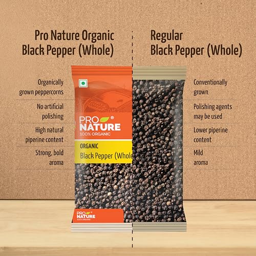 Image of Pro Nature 100% Organic Black Pepper (Whole), 100 gram (Pack of 3)