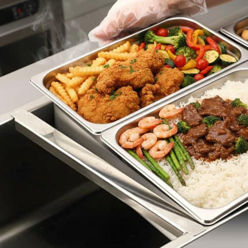 Image of Lasnten 6 Pcs 12 Inch Stainless Steel Adaptor Bar Table Adapter Bar Long Divider Metal Food Divider for Restaurant Kitchen Food Service Accessories