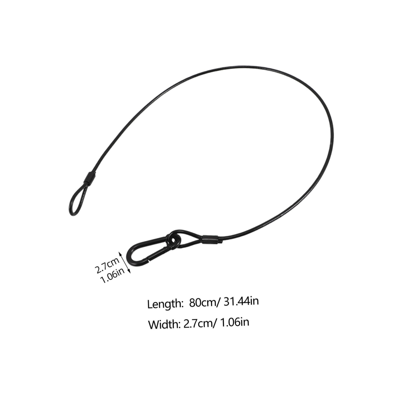 Yardwe Cavo di Sicurezza in Filo D’acciaio 4mm Nero per Luci da Palcoscenico, Resistente Fino a 50 Kg, Set da 10 Pezzi Gancio per Illuminazione Scenica Professionale