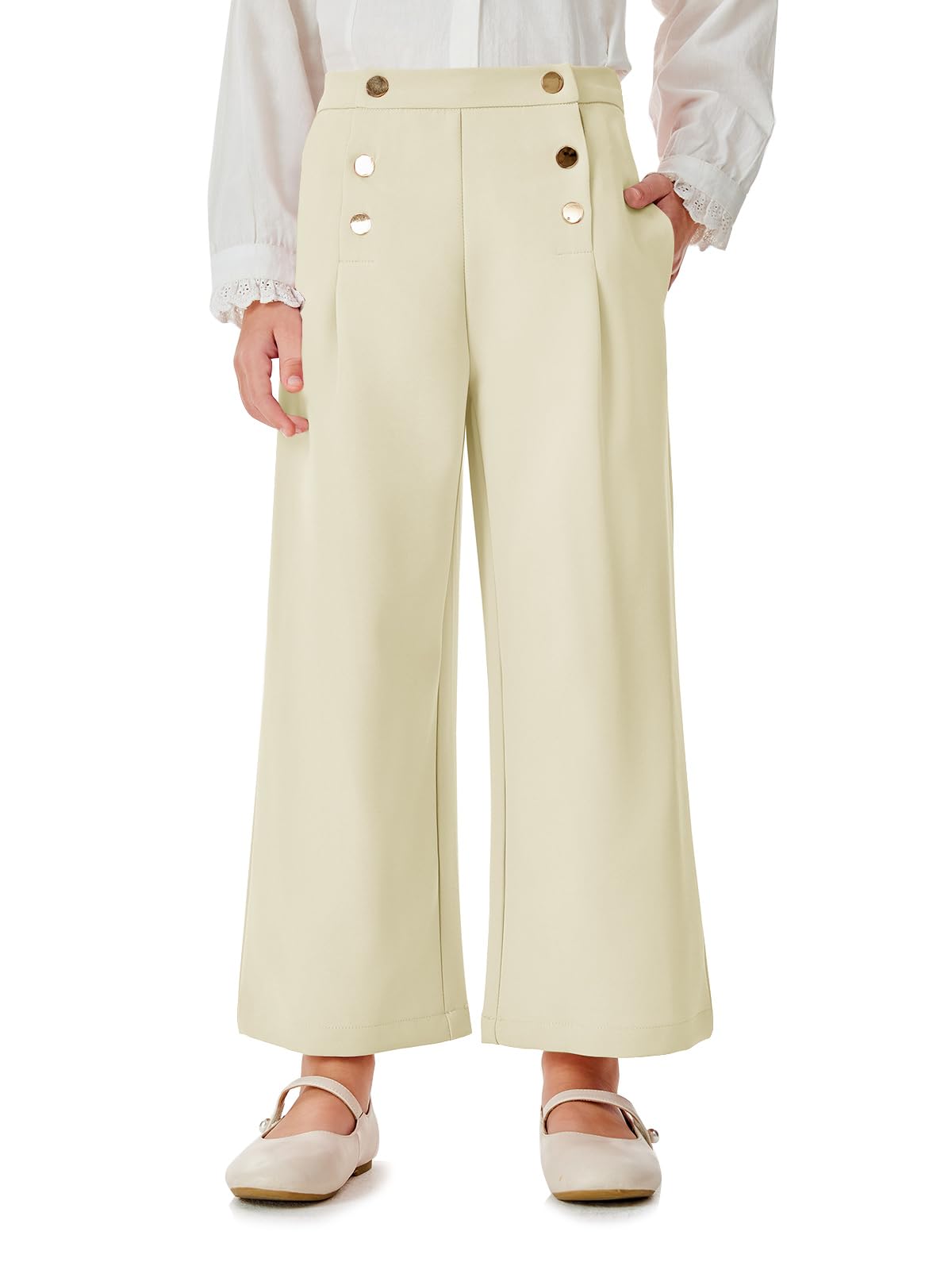 Pantalones de pierna ancha para niñas ropa casual infantil holgada 8