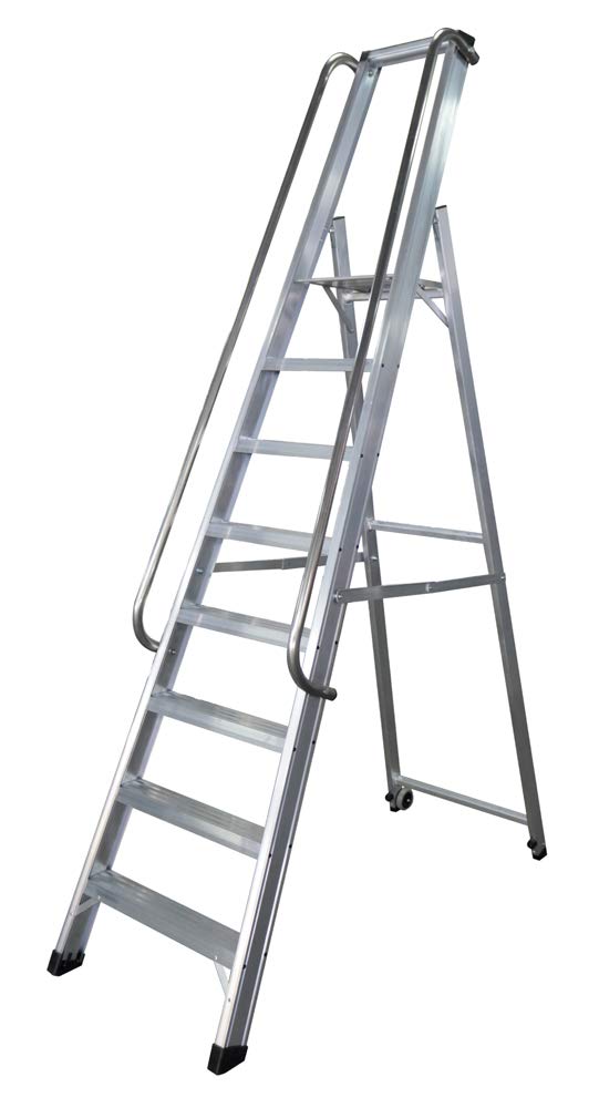 KTL Escalera Industrial de Aluminio Tijera un Acceso 8 peldaños Serie XL-s