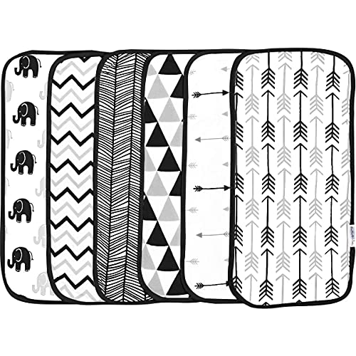 Burp Cloths for Baby Boy & Girl - Ultra Absorbent Burping Rags - Anti Shrink Unisex Burpy Clothes - Super Soft Jersey Cotton, Large 21"x10" - Thick for Newborn Cloth Diapers - 6 Pack3