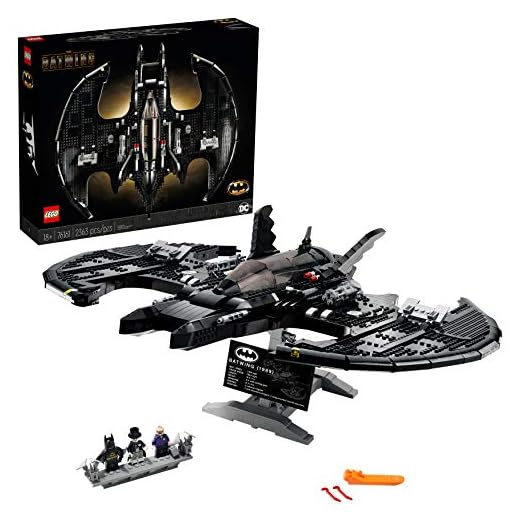 LEGO DC Batman 1989 Batwing 76161 Displayable Model with a Buildable Vehicle and Collectible Figures: Batman, The Joker – Mime Version and Lawrence The Boombox Goon, New 2021 (2,363 Pieces)