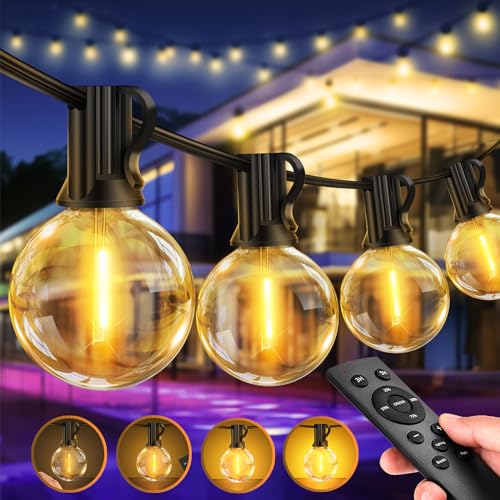 Light-Brightly Guirnaldas Luces Exterior Jardín - 30M LED Cadena de luz G40 Bombillas, IP44 Impermeable Dimmable Guirnalda iluminacion de exteriors lampadas terraza Patio Pergolas