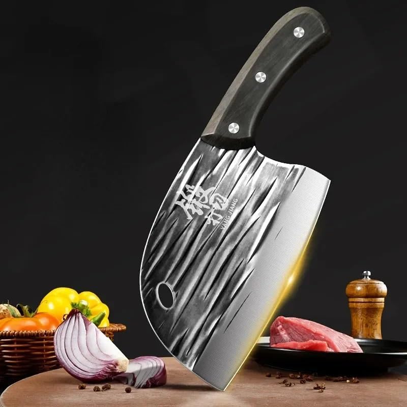 Meat Cleaver,Cleaver Knife 6.1 Inch Meat Cleaver For Meat Cutting, Kitchen Knife，Knife High Carbon Steel Hand Forged, Household Knife For Kitchen, LAMAJIGA5844
