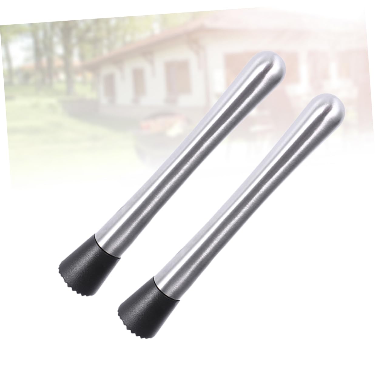 Cabilock 2 Pcs 304 Swizzle Stick Fruit Ice Crusher Barware Bar Tool Stainless Steel Bar Mixer Cocktail Shaker Stainless Steel Party Bar Mixer Silver re-usable